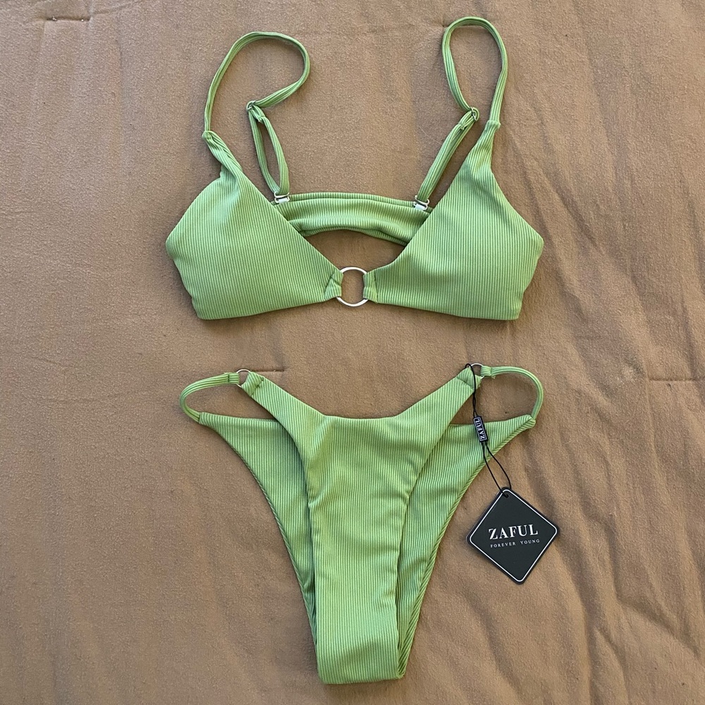 Ribbed O-String Bikini Set
